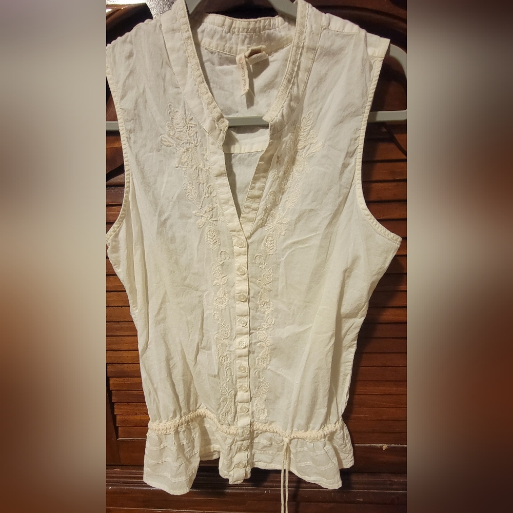 Red Camel women's sleeveless top L cream color